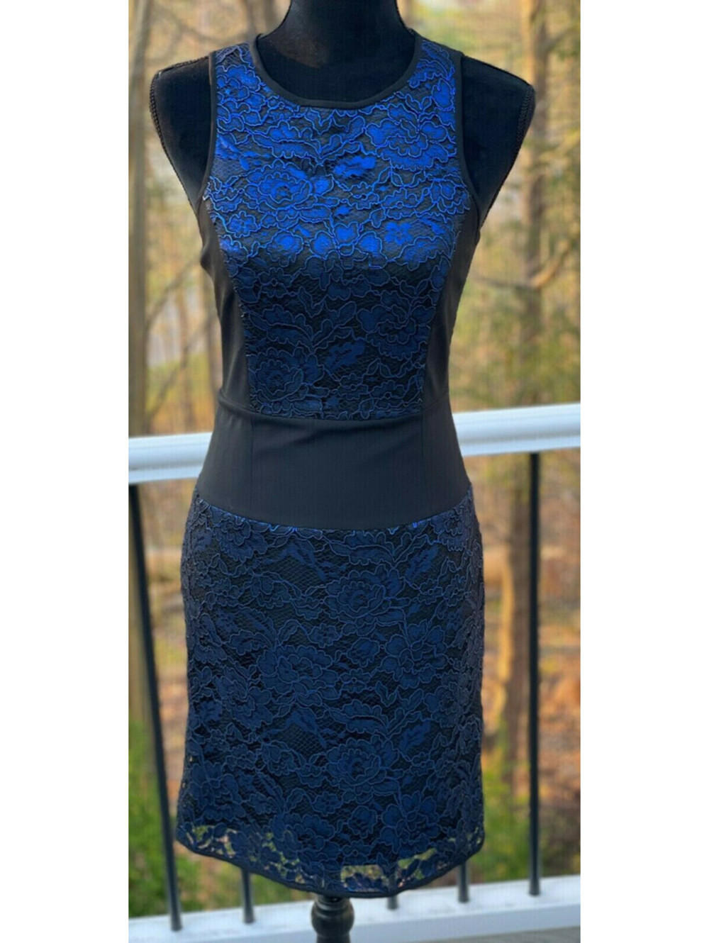 Anthropologie 4C Womens Sleeveless Bodycon Dress Metallic Blue Size 2